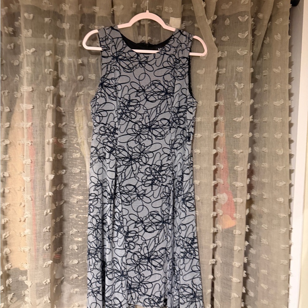 DKNY Black and Gray Floral Maxi Dress